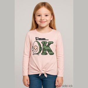 Girls Justice Pink Green Long Sleeve Shirt Size L